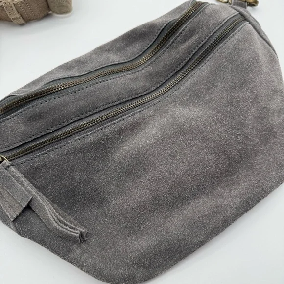 NWT Gray Free People Canyon Suede Sling Bag Crossbody - Picture 5 of 6